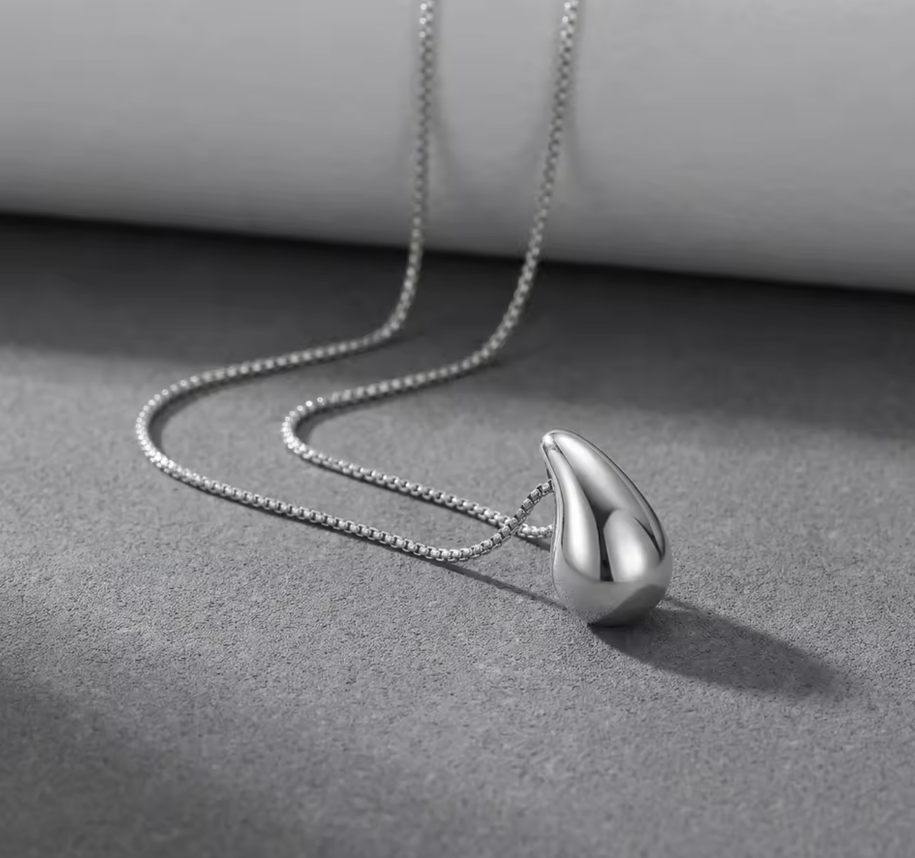Stainless Steel Waterdrop Pendant Necklace