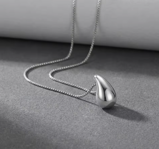 Stainless Steel Waterdrop Pendant Necklace