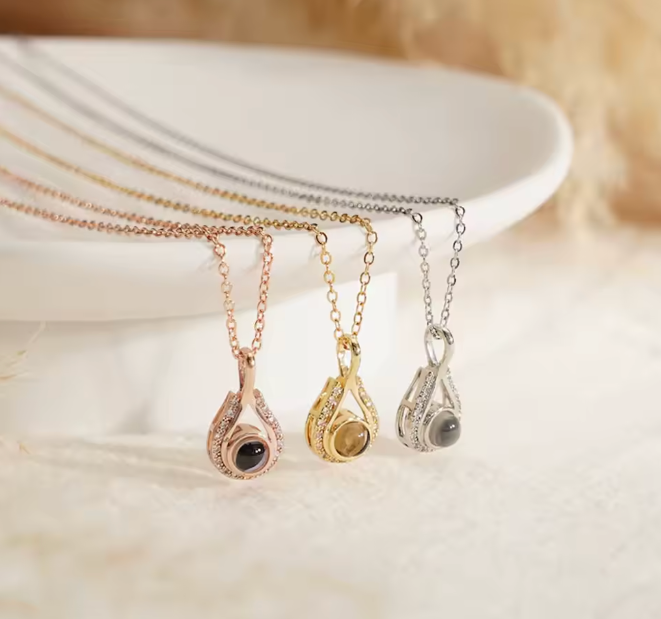 Custom Photo Projection Memorial Necklace