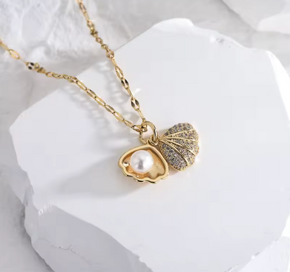Openable Shell Pearl Necklace