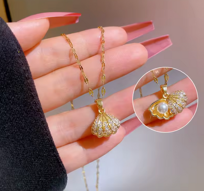 Openable Shell Pearl Necklace