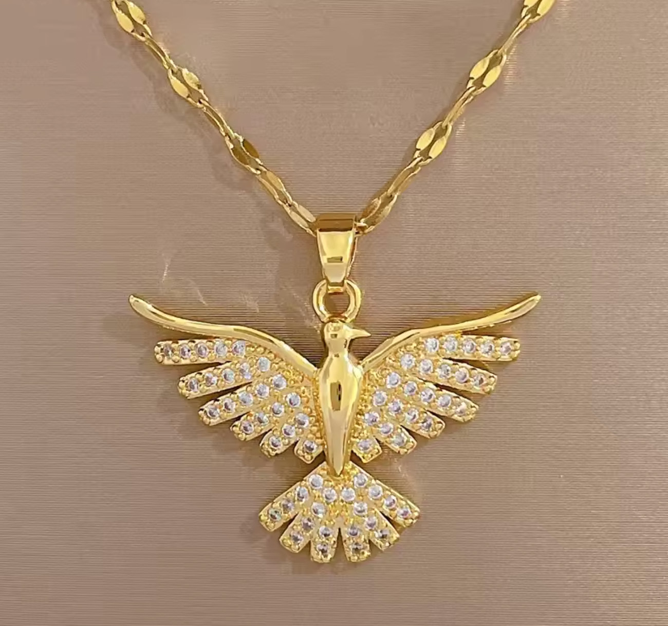 Stainless Steel Phoenix Eagle Pendant Necklace