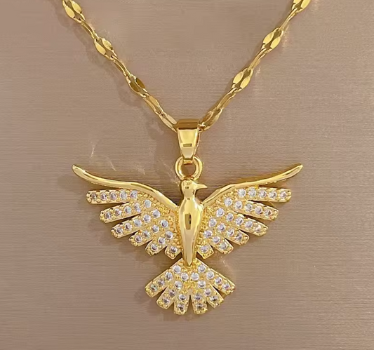 Stainless Steel Phoenix Eagle Pendant Necklace