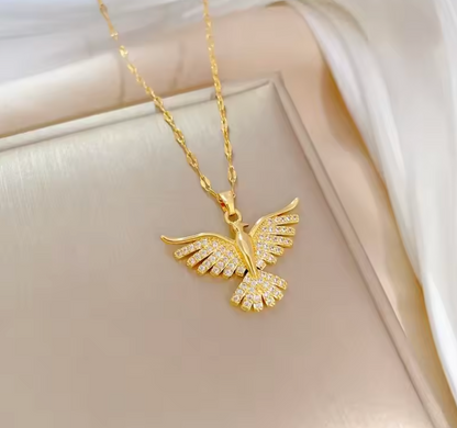 Stainless Steel Phoenix Eagle Pendant Necklace