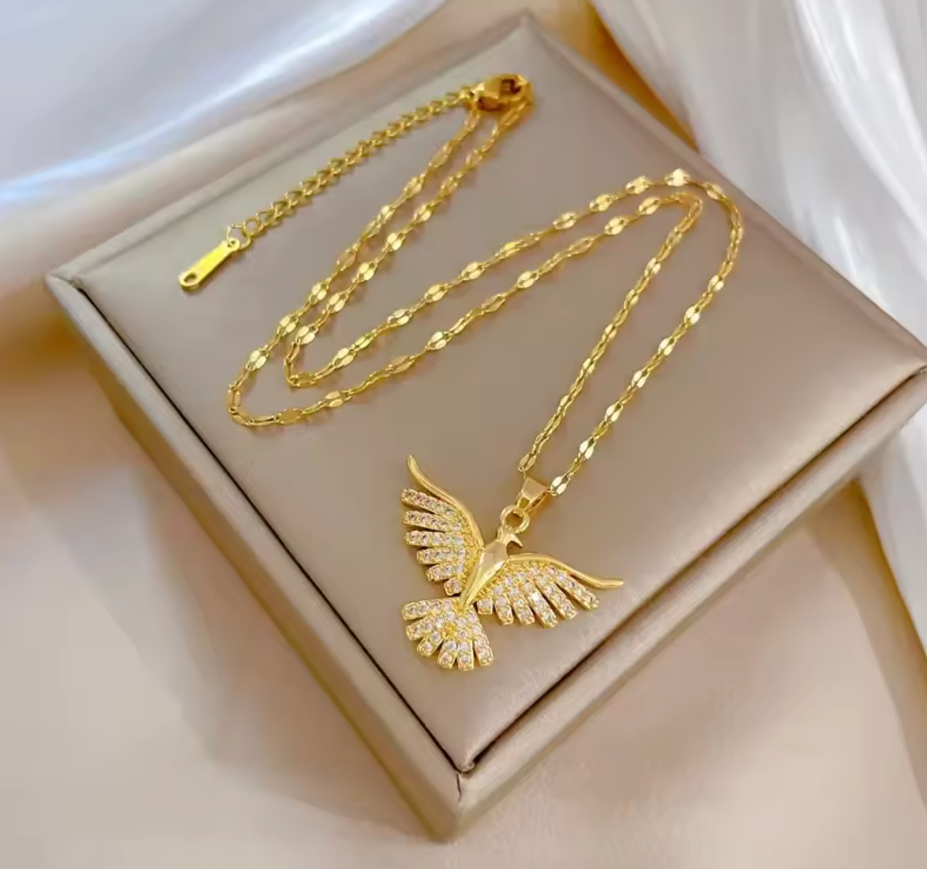 Stainless Steel Phoenix Eagle Pendant Necklace